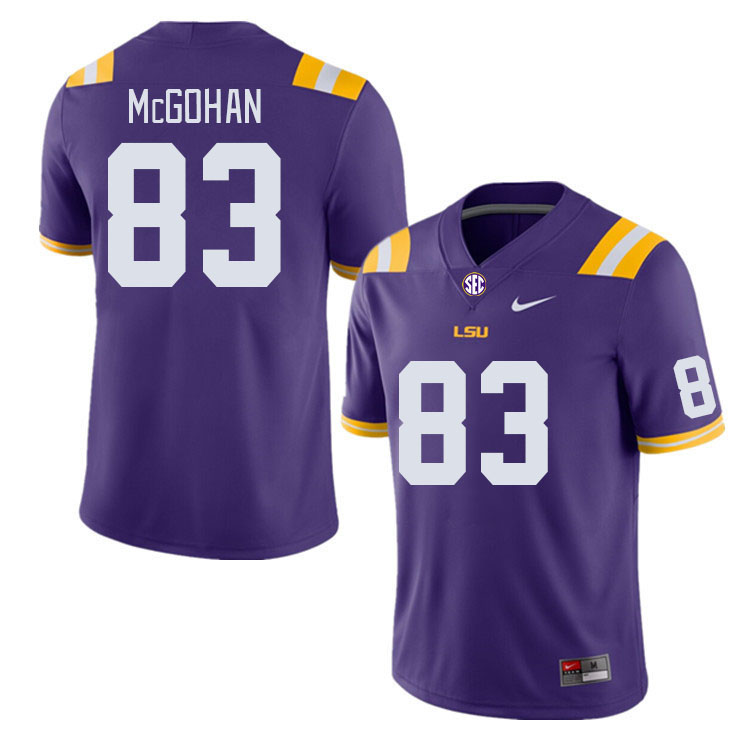 Men #83 Jackson McGohan LSU Tigers College Football Jerseys Stitched-Purple